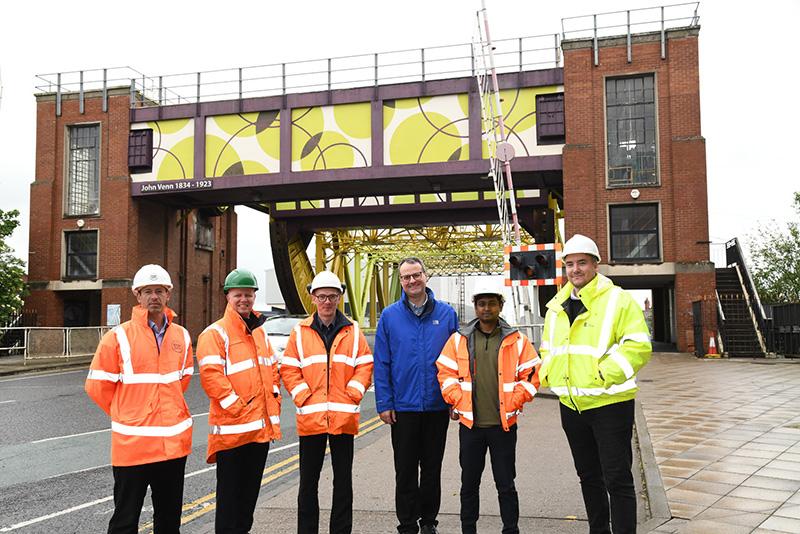 (left to right) Paul Allen and Michael Sherrard from Esh Construction, Andy Thompson from Mason Clark Associates, Councillor Mark Ieronimo, Ganesh Gunasekaran from Mason Clark Associates and Jason Randle from Hull City Council
