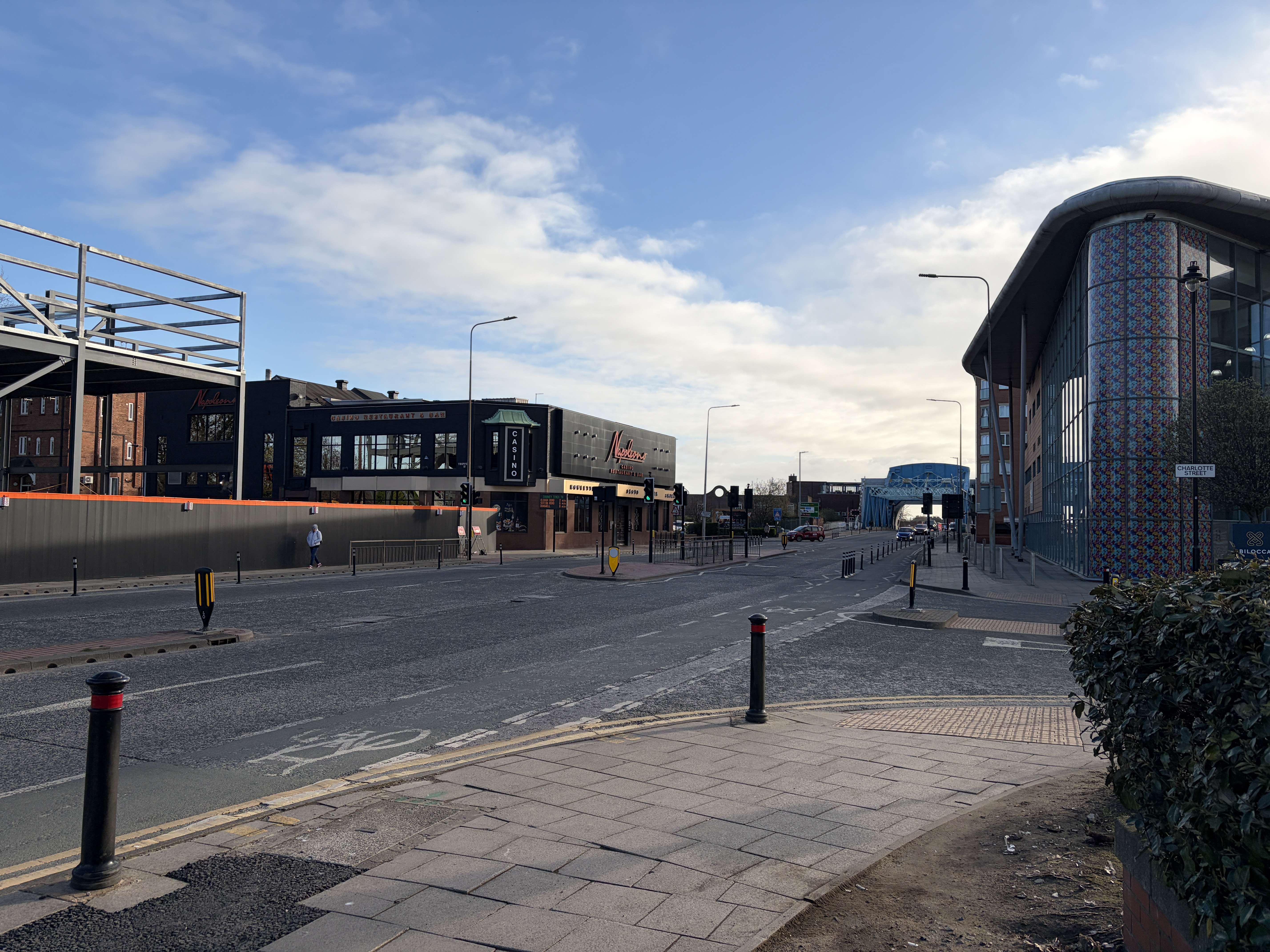 A photo of the eastbound carriageway of George Street and Freetown Way