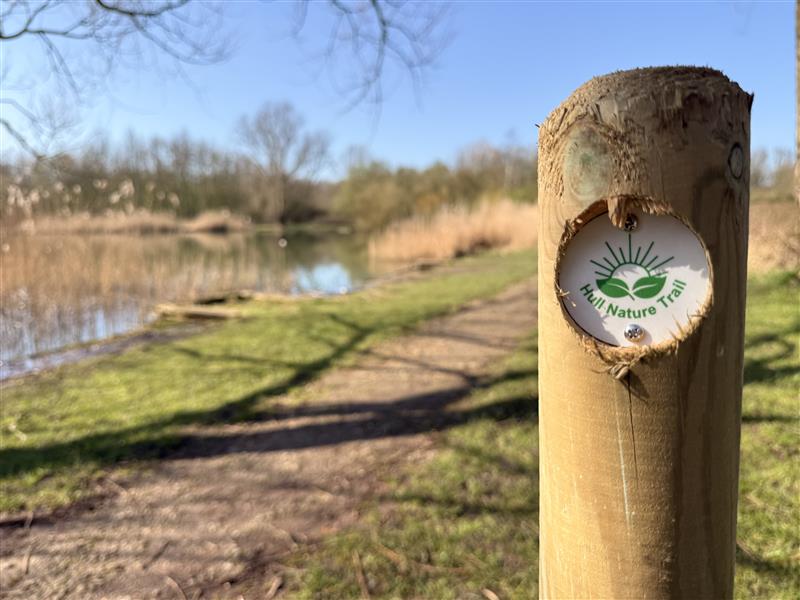 Hull Nature trail marker at Oak Road Playing Fields