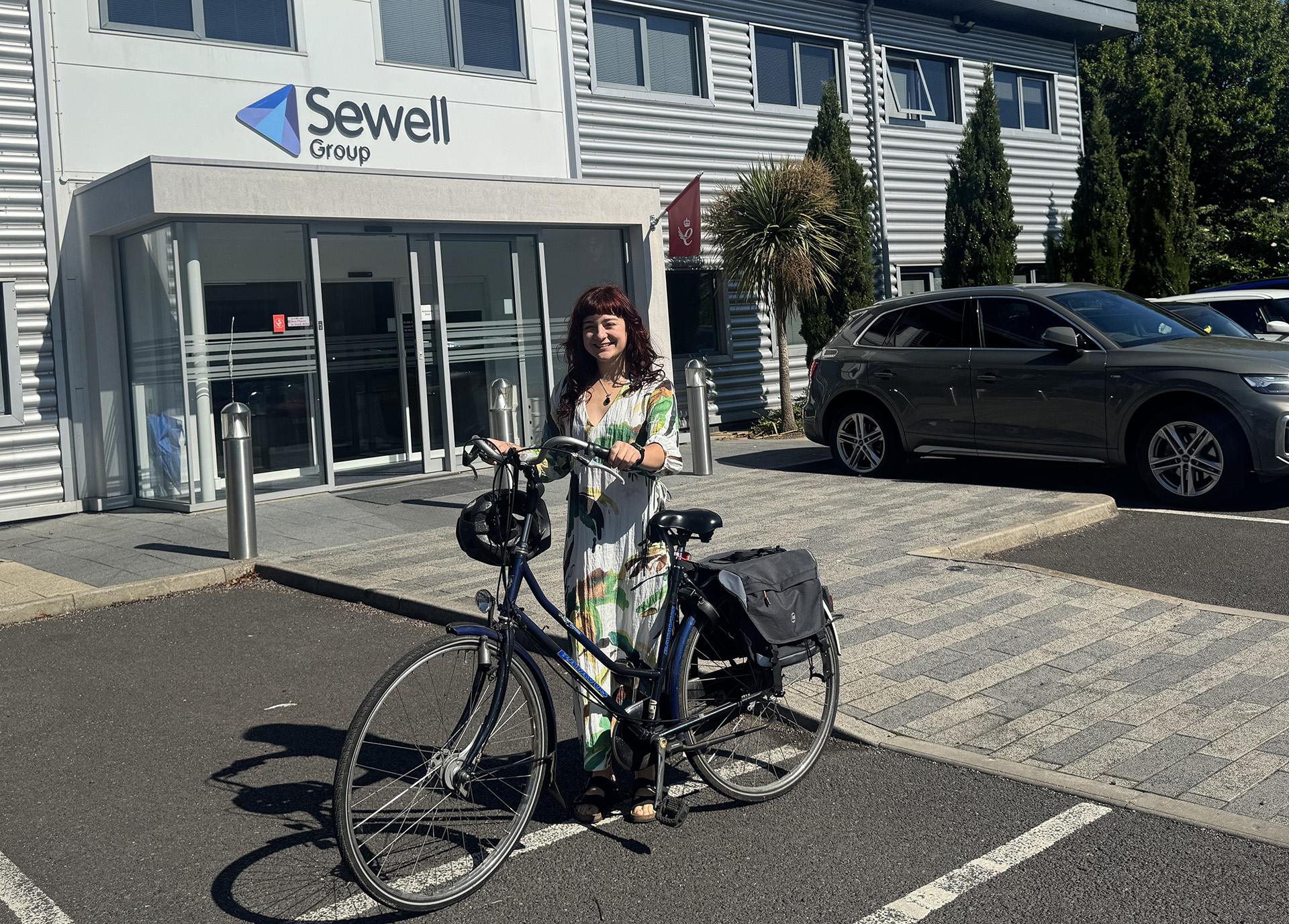 Kate Buurman of the Sewell Group with her bike