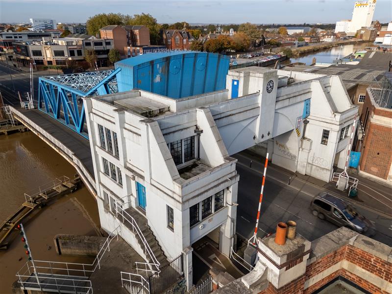 An aerial image of North Bridge